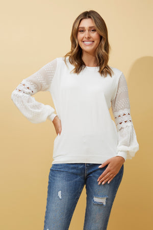 ALBANY LACE SLEEVES KNIT JUMPER