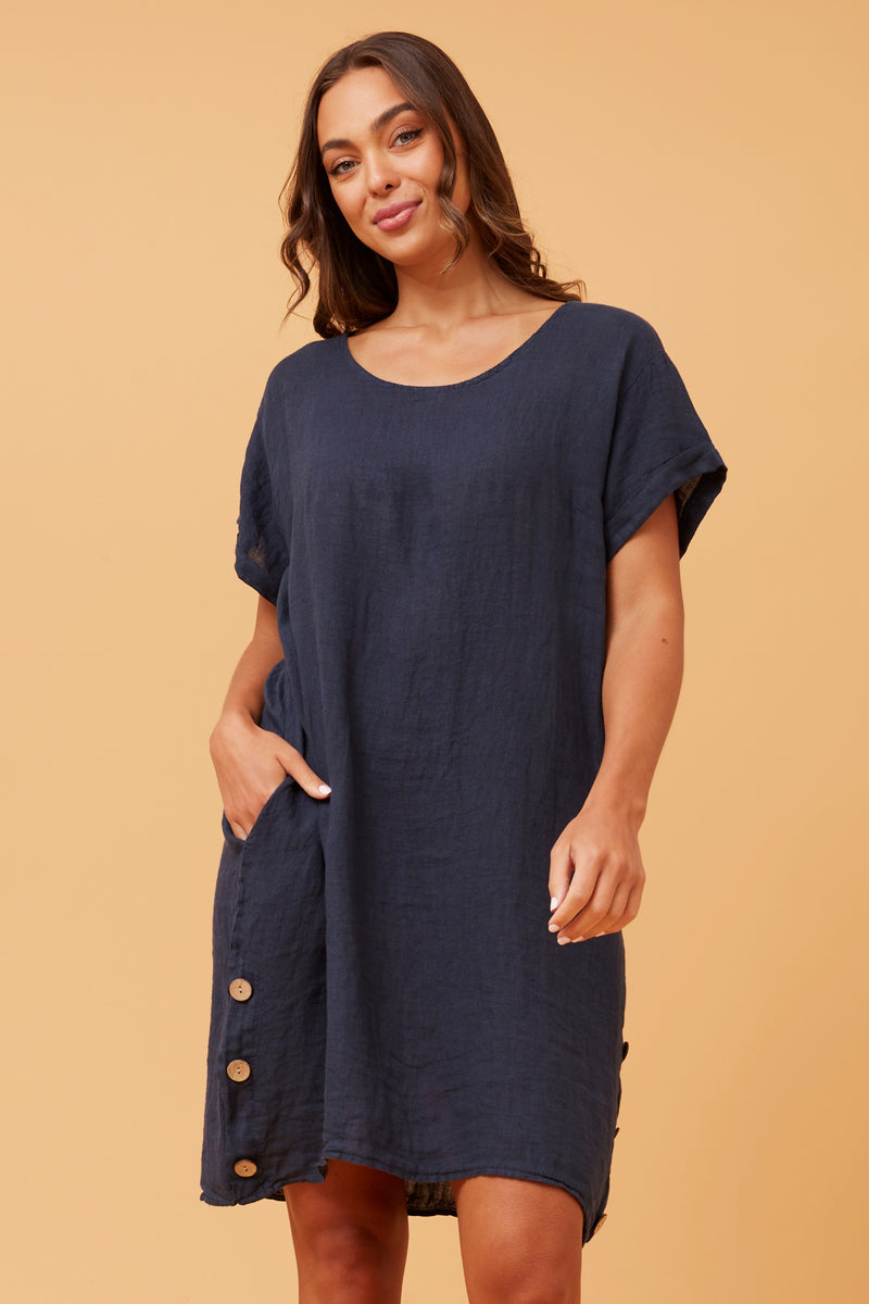 DONATELLA LINEN SHORT DRESS  Carla Milani