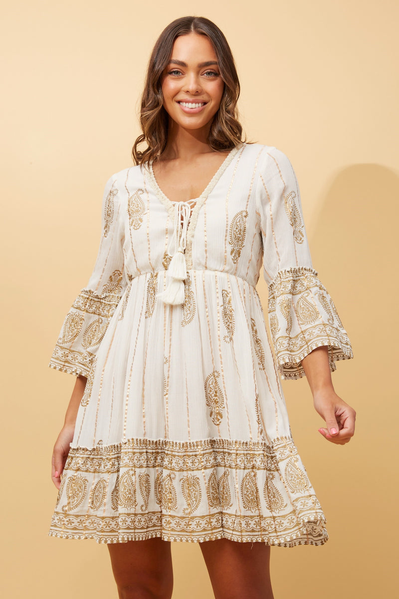 GEETA PAISLEY BOHO SHORT DRESS – Carla Milani