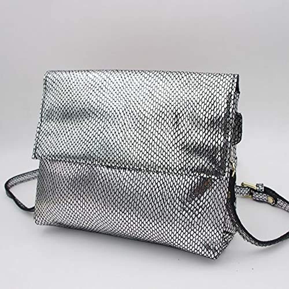 Small Leather Snake Print Clutch Bag