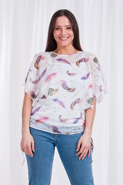 FEATHER PRINT TOP