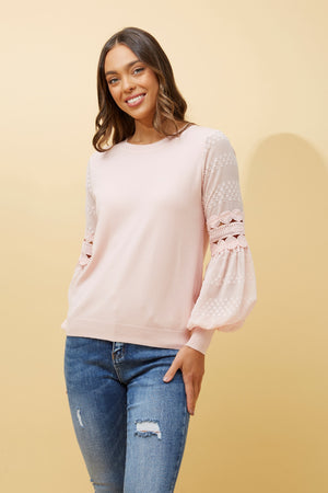 ALBANY LACE SLEEVES KNIT JUMPER
