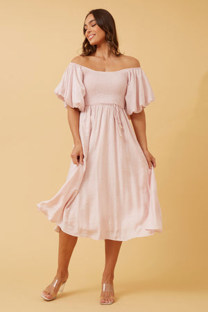 ANOK PUFF SLEEVE MIDI DRESS