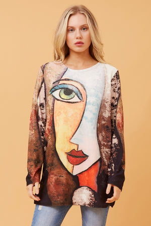 BEAU GRAPHIC PRINT TOP