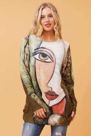 BEAU GRAPHIC PRINT TOP