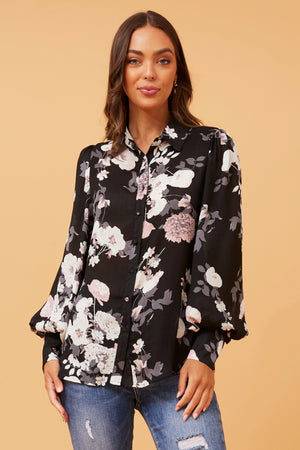 BELLE BALLOON SLEEVE FLORAL SHIRT