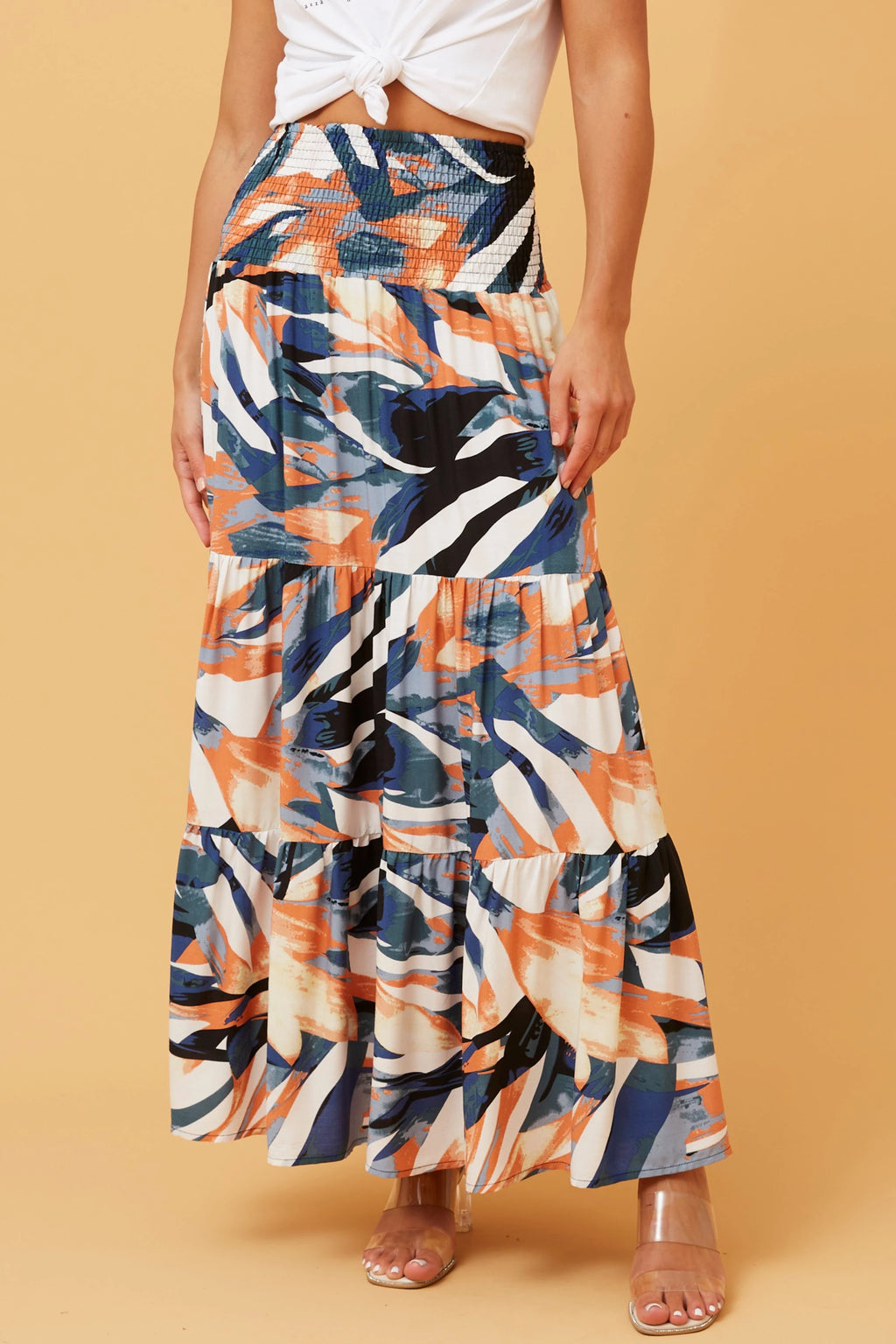 BETTINA ABSTRACT PRINT MAXI SKIRT