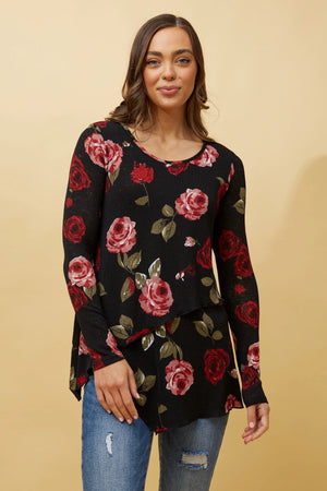 LONG SLEEVES FLORAL PRINT TOP