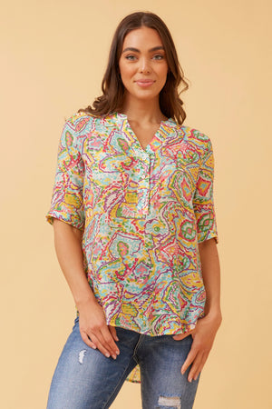 BONDI ABSTRACT BOHO BLOUSE