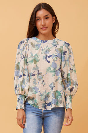 FLORAL BALLOON SLEEVE BLOUSE