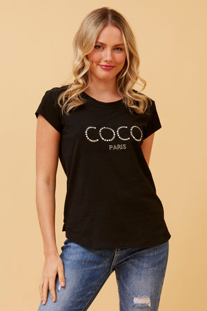 COCO EMBELLISHED GRAPHIC TEE