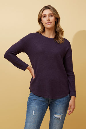 DARYL CURVED HEM KNIT JUMPER