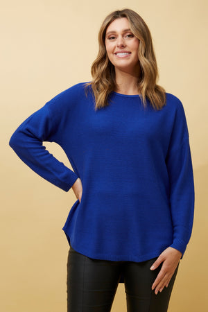 DARYL CURVED HEM KNIT JUMPER