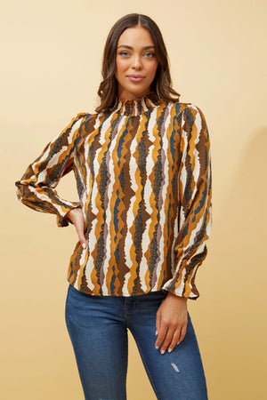 DIANA ABSTRACT PRINT BLOUSE
