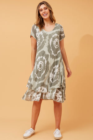 ELECTRA DOUBLE LAYER PRINTED DRESS