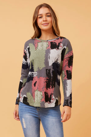 EVA ABSTRACT PRINT TOP