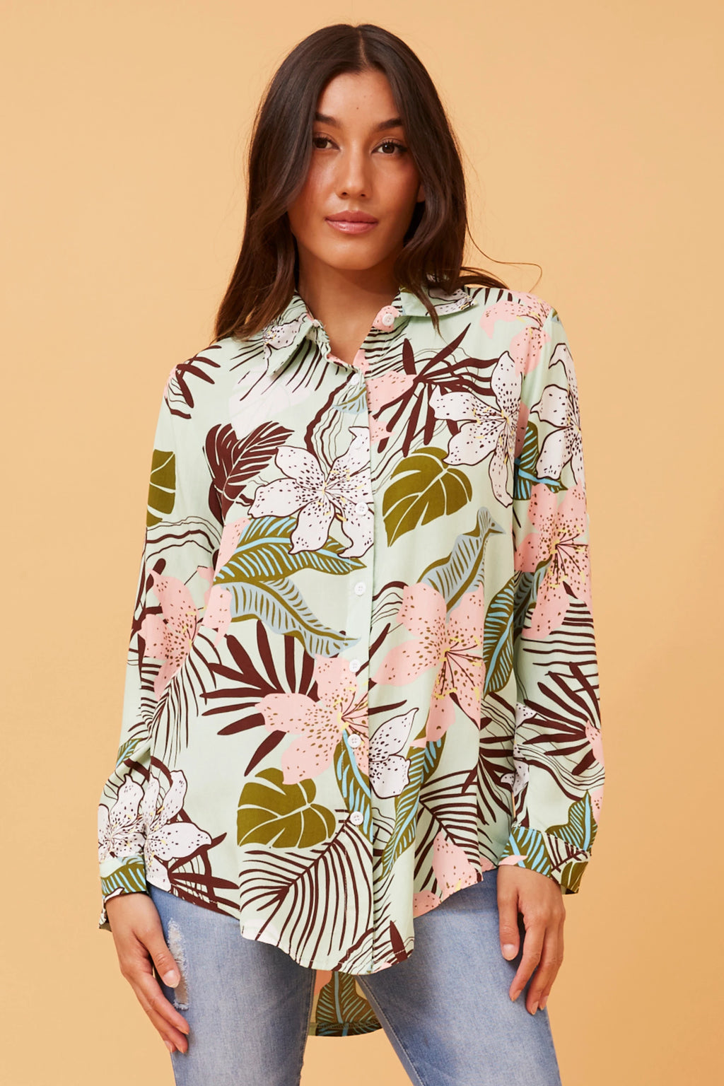 FADILA TROPICAL PRINT SHIRT