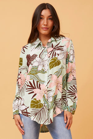 FADILA TROPICAL PRINT SHIRT