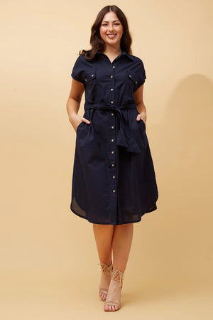 GEORGINA LINEN SHIRT DRESS