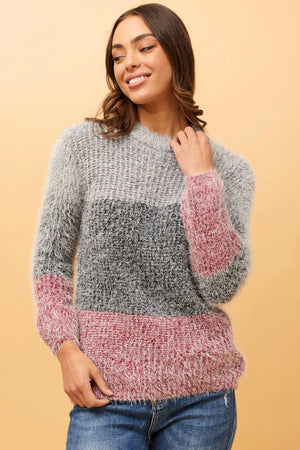 HARRY COLOUR BLOCK KNIT JUMPER