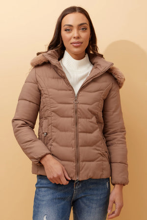 HUA FAUX FUR PUFFER JACKET