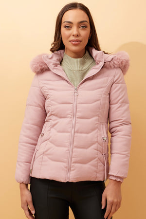 HUA FAUX FUR PUFFER JACKET