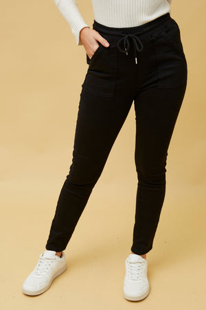 JANJA SOLID DENIM JOGGERS