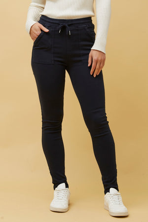 JANJA SOLID DENIM JOGGERS