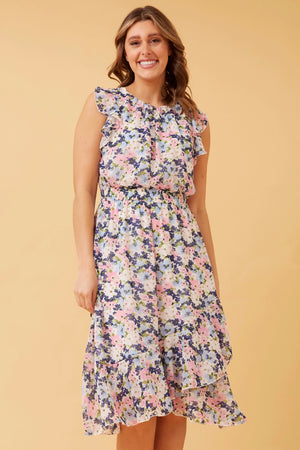 LOLA FLORAL MIDI DRESS