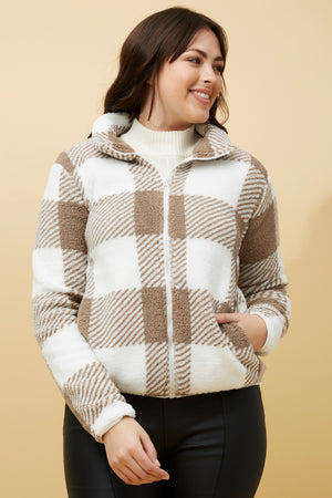 FLUFFY CHECKED JACKET