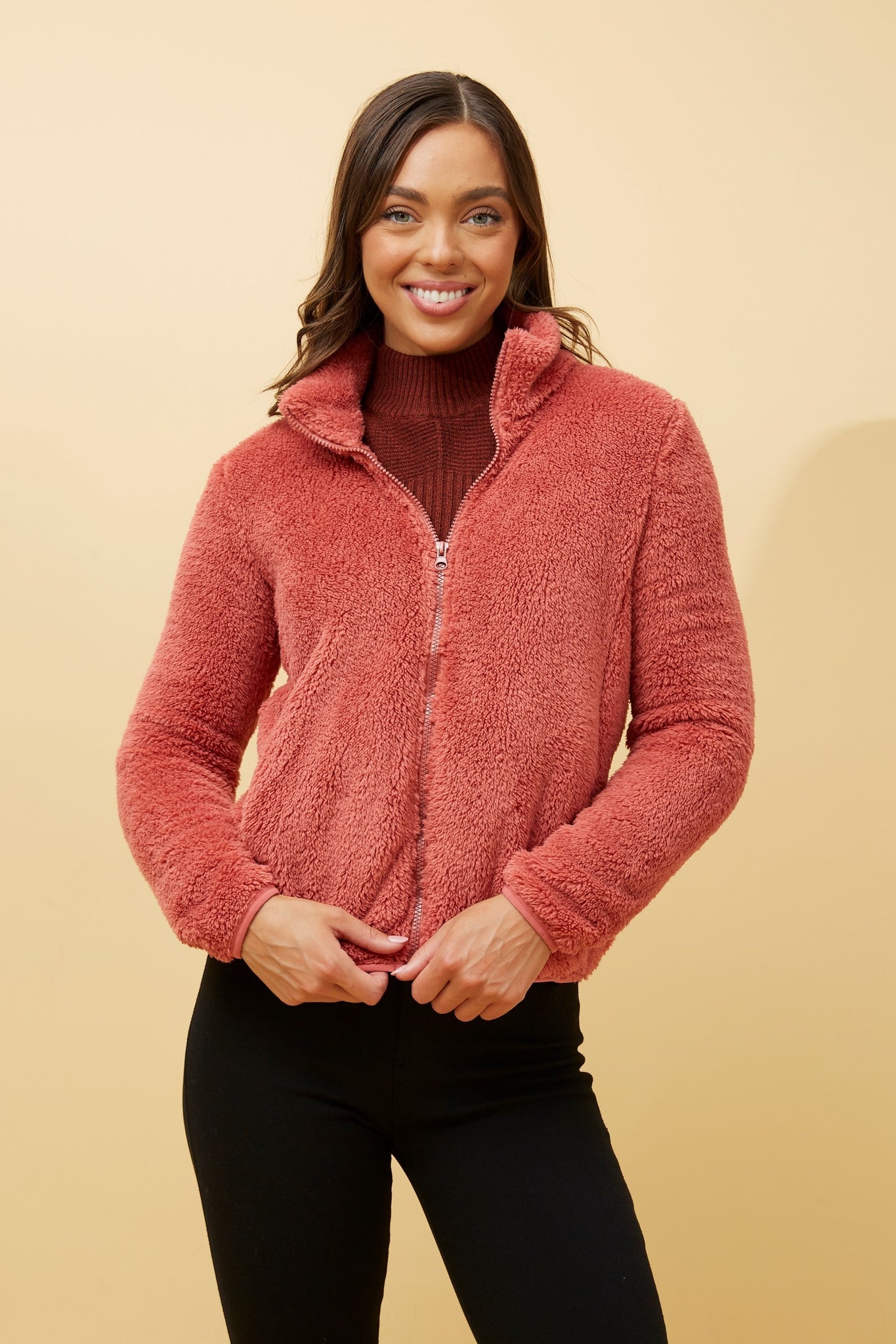 Short Fleece Zip Up Jacket