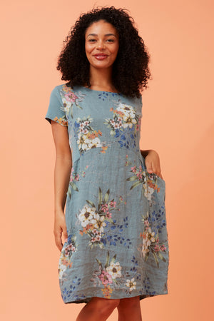 MESSINA FLORAL LINEN DRESS