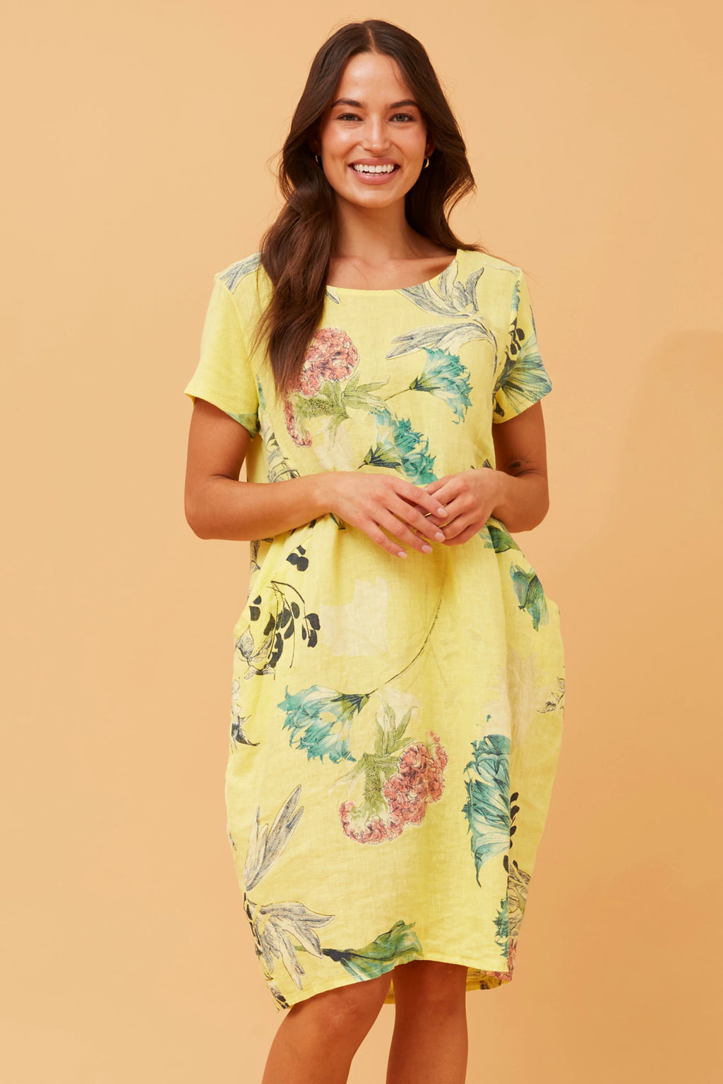 MESSINA FLORAL LINEN DRESS