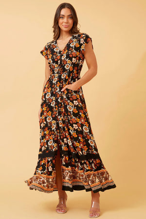 MOROCCO FLORAL BOHO MAXI DRESS