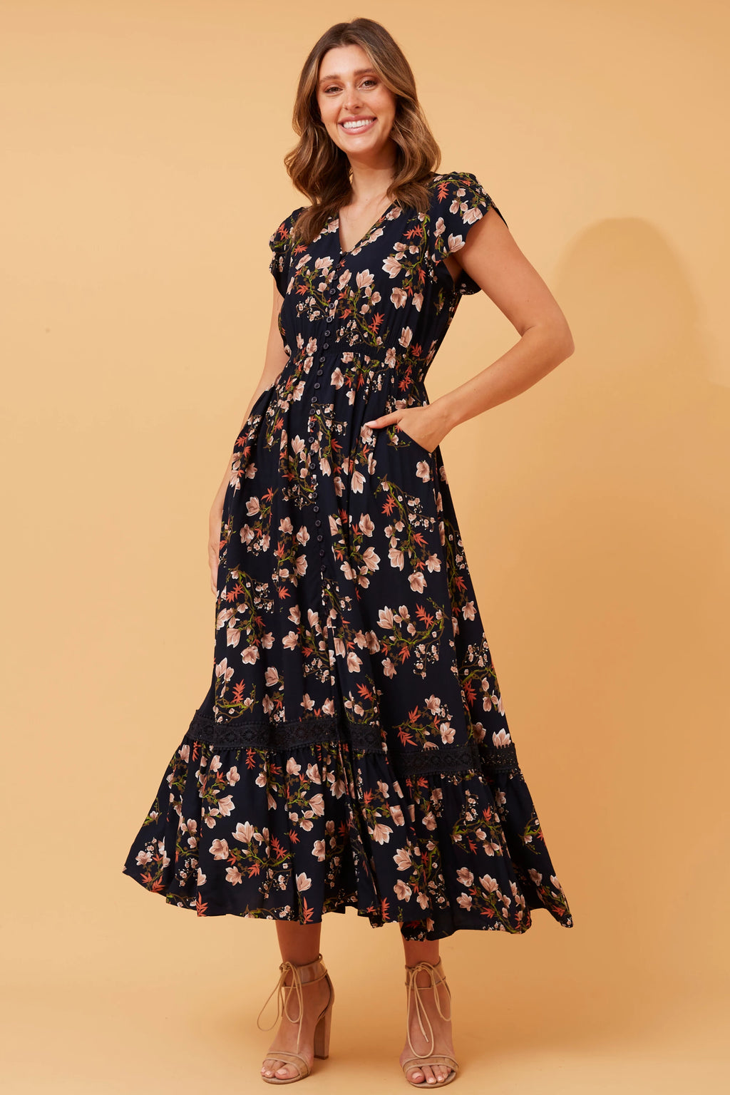 MOROCCO FLORAL MAXI DRESS