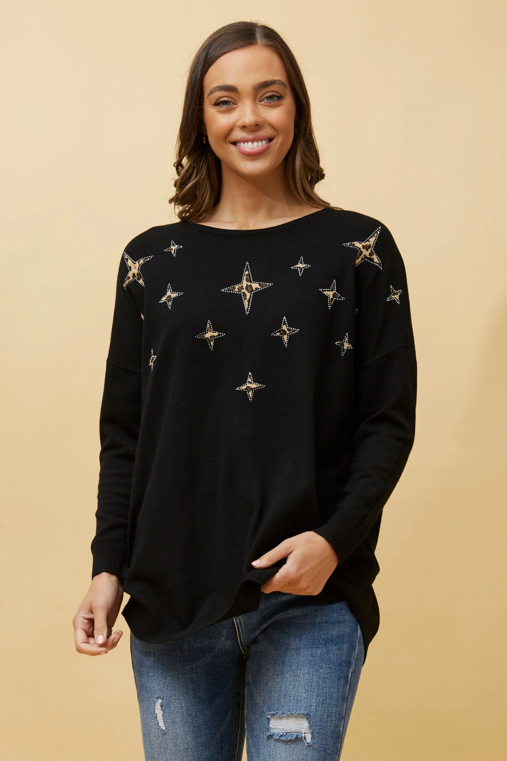 NEVIN PATCHWORK STAR KNIT JUMPER