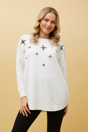 NEVIN PATCHWORK STAR KNIT JUMPER