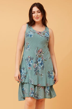 NICOLE FLORAL DOUBLE LAYERED DRESS