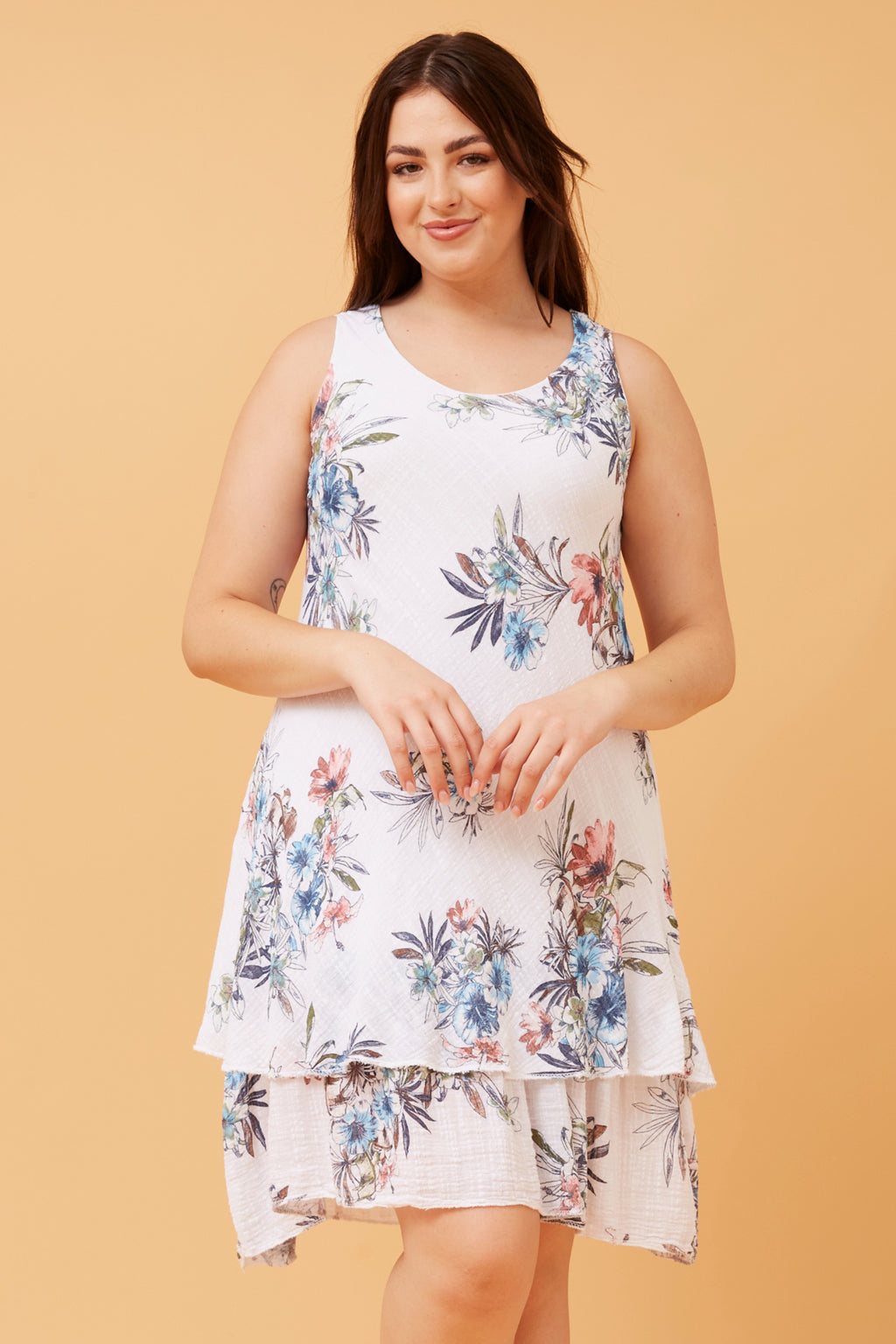 NICOLE FLORAL DOUBLE LAYERED DRESS