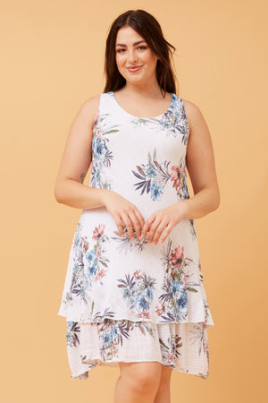 NICOLE FLORAL DOUBLE LAYERED DRESS