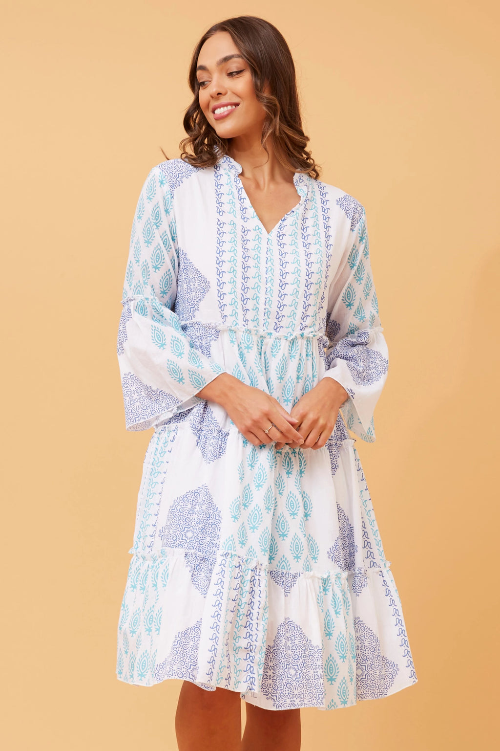 PAGET BOHO TIERED SHORT DRESS