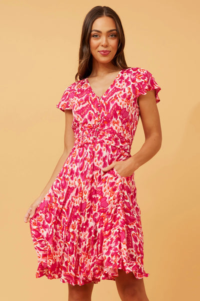 pasadena mini dress PASADENA ABSTRACT PRINT SHORT DRESS