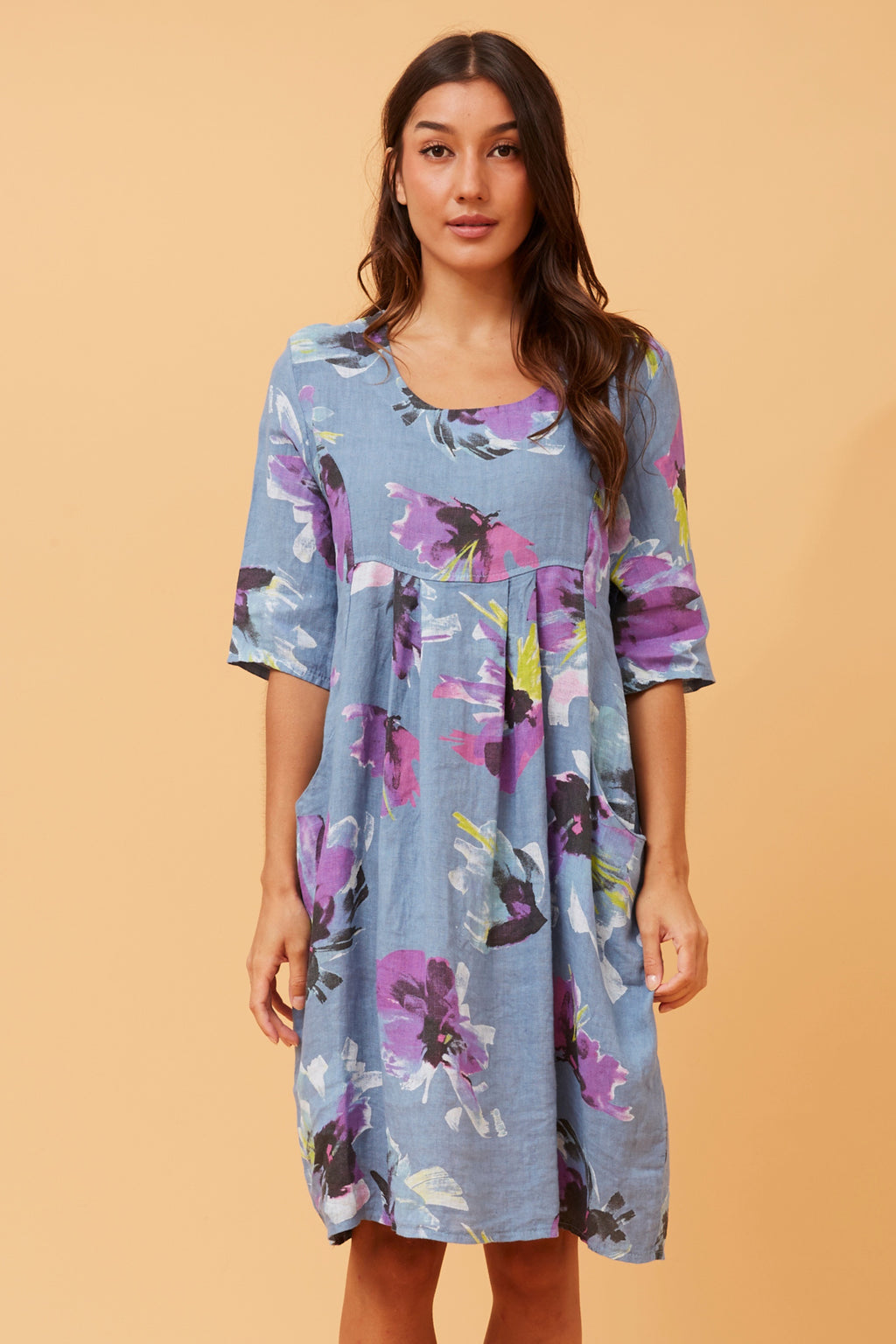 PISA FLORAL LINEN DRESS