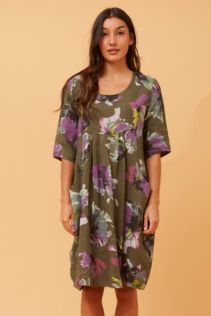 PISA FLORAL LINEN DRESS