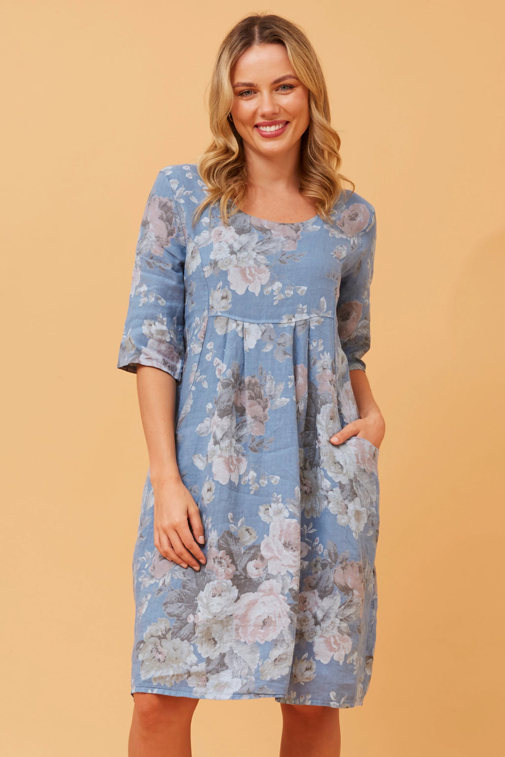 PISA FLORAL LINEN DRESS