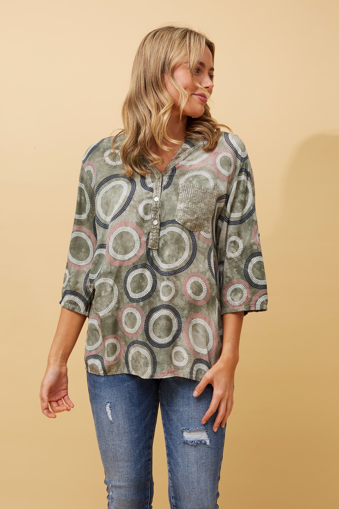 ROSETTA SEQUIN DETAIL TOP