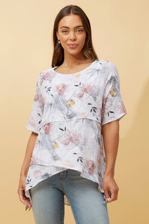 RUTH DOUBLE LAYER FLORAL TOP