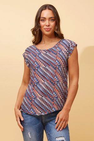 SHELLY ABSTRACT PRINT TOP