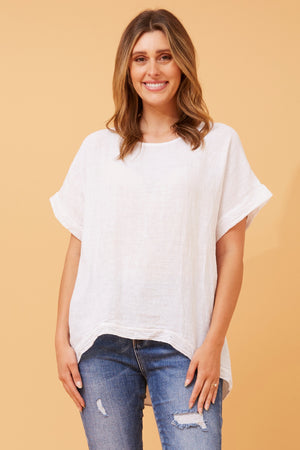 SOULA SEQUIN LINEN TOP