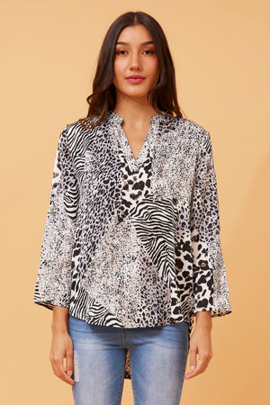 SPICY ANIMAL PRINT BLOUSE